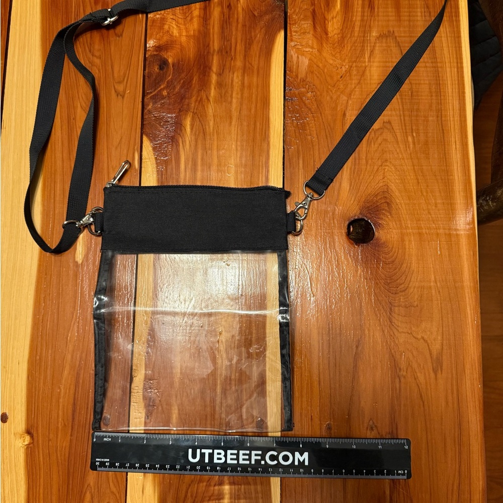 Clear Crossbody Bag with Black Strap